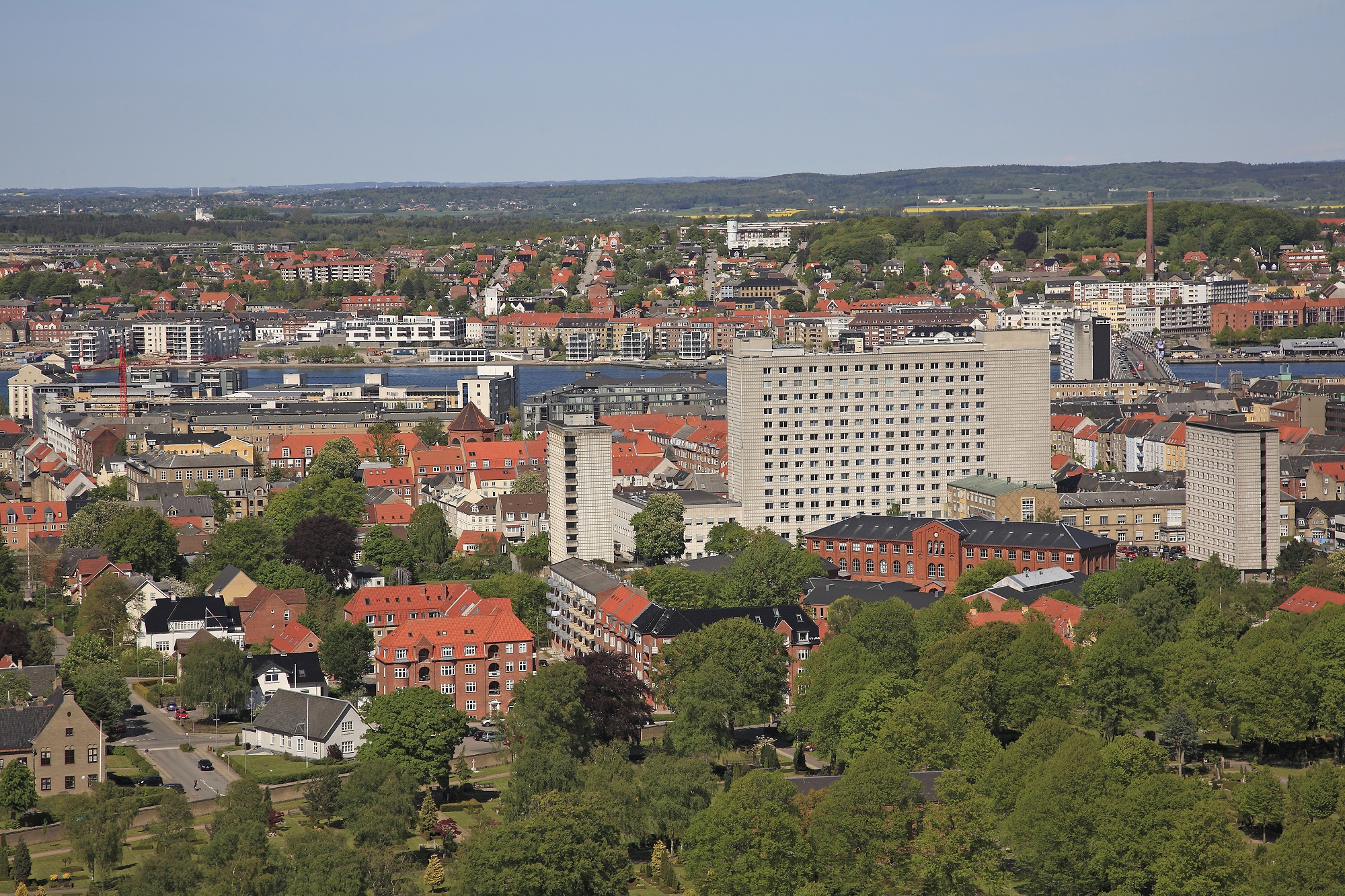 Aalborg by set fra fugleperspektiv