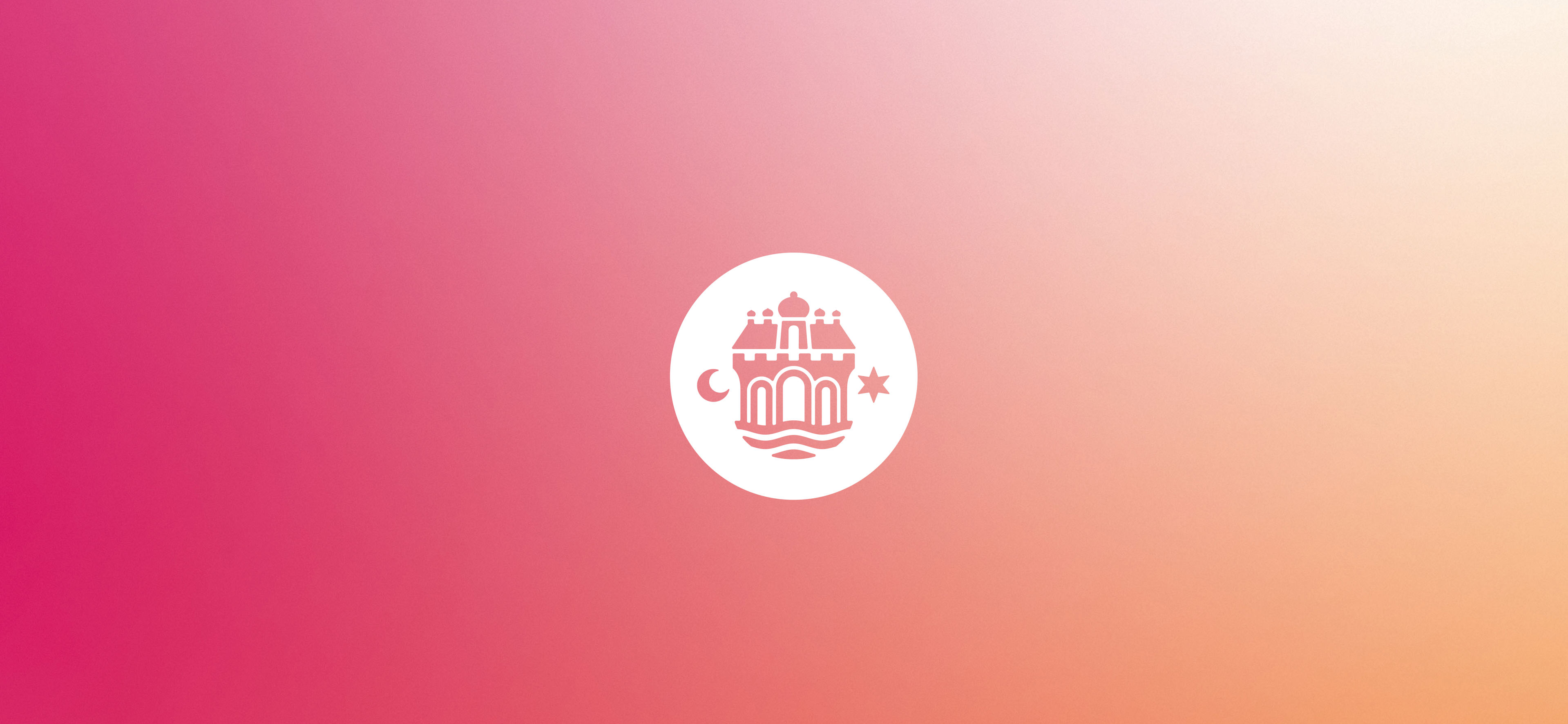 Aalborg Kommunes mønt i orangepink gradient